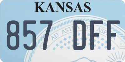 KS license plate 857DFF
