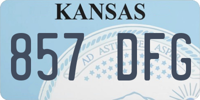 KS license plate 857DFG