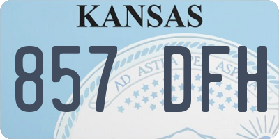 KS license plate 857DFH
