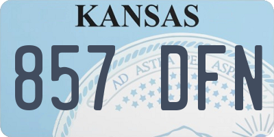 KS license plate 857DFN