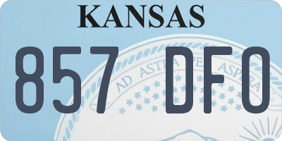 KS license plate 857DFO