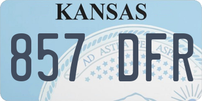 KS license plate 857DFR