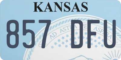 KS license plate 857DFU