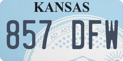 KS license plate 857DFW