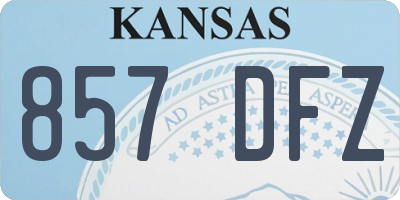 KS license plate 857DFZ
