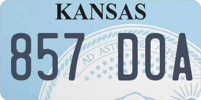 KS license plate 857DOA