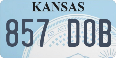 KS license plate 857DOB