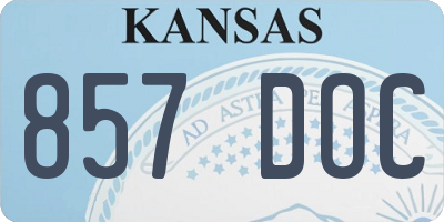 KS license plate 857DOC