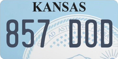 KS license plate 857DOD