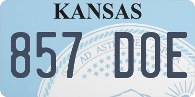 KS license plate 857DOE