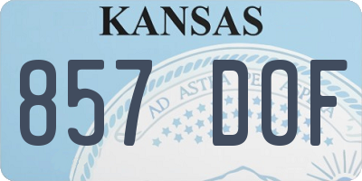 KS license plate 857DOF