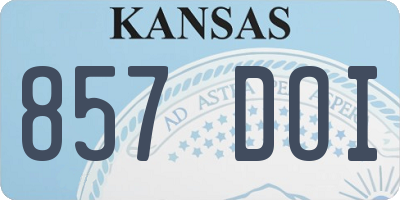 KS license plate 857DOI