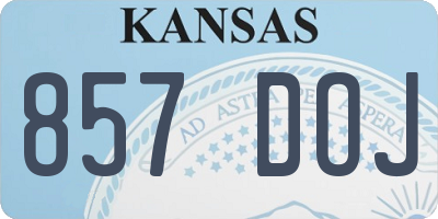 KS license plate 857DOJ