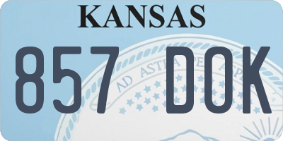 KS license plate 857DOK