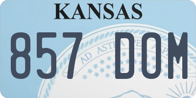 KS license plate 857DOM