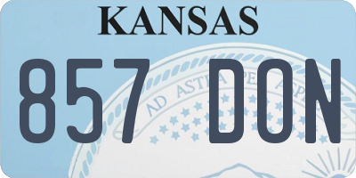 KS license plate 857DON