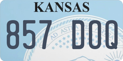 KS license plate 857DOQ