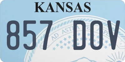 KS license plate 857DOV
