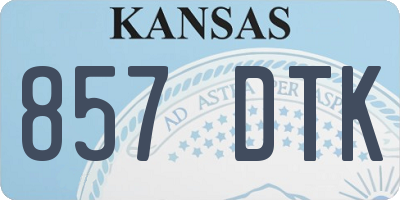 KS license plate 857DTK