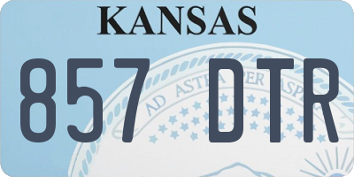 KS license plate 857DTR