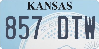 KS license plate 857DTW