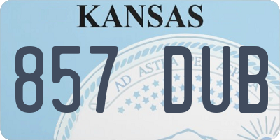 KS license plate 857DUB