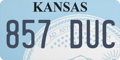 KS license plate 857DUC
