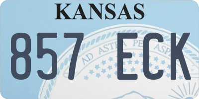 KS license plate 857ECK