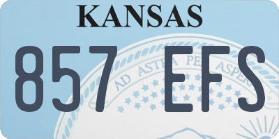 KS license plate 857EFS