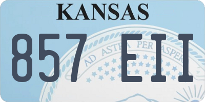 KS license plate 857EII
