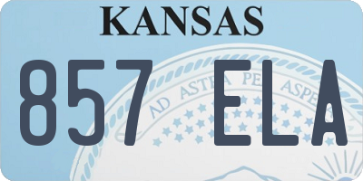 KS license plate 857ELA