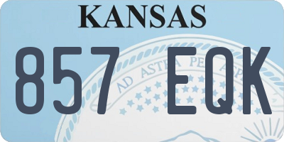 KS license plate 857EQK
