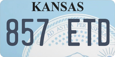 KS license plate 857ETD