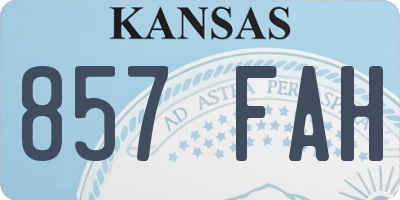 KS license plate 857FAH