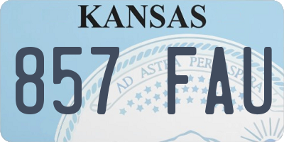 KS license plate 857FAU