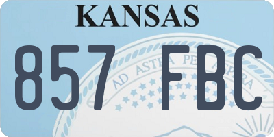 KS license plate 857FBC