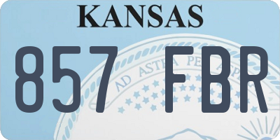 KS license plate 857FBR