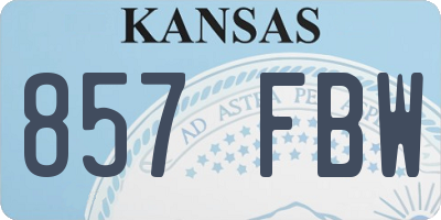 KS license plate 857FBW