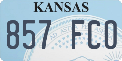 KS license plate 857FCO