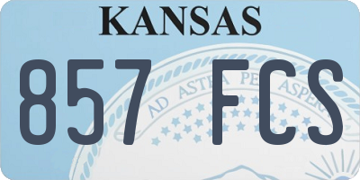 KS license plate 857FCS
