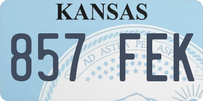 KS license plate 857FEK