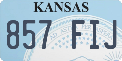 KS license plate 857FIJ