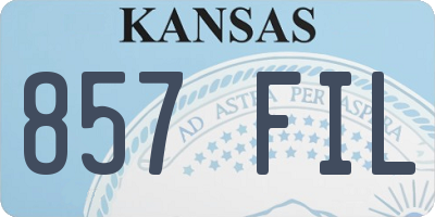 KS license plate 857FIL