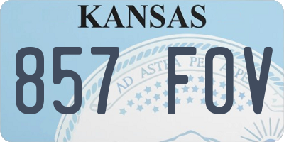 KS license plate 857FOV