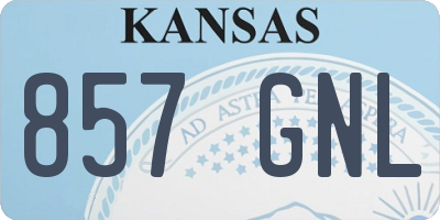 KS license plate 857GNL