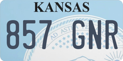 KS license plate 857GNR