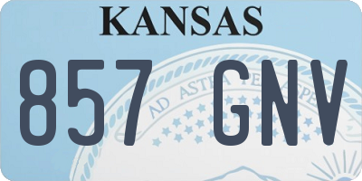 KS license plate 857GNV
