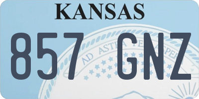 KS license plate 857GNZ