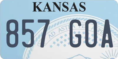 KS license plate 857GOA