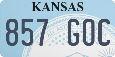 KS license plate 857GOC